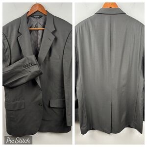 Joseph A Bank Jacket Blazer Mens 42R Black 100% Wool Single Vented Sport Coat